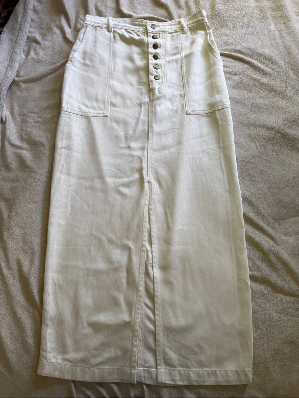 Young Fabulous & Broke White Button-Front Maxi Skirt
